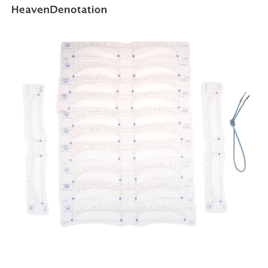 [HeavenDenotation] 12pcs Silikon Stensil Alis DIY Makeup Template Panduan Gambar Alis HDV
