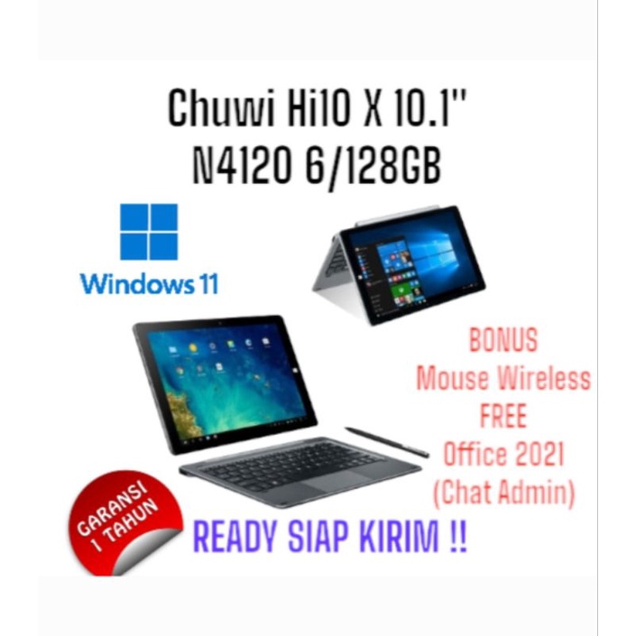 HI10 X 10.1&quot; Intel Celeron N4120 RAM 6GB/8GB ROM 128GB Touchscreen IPS Windows 11