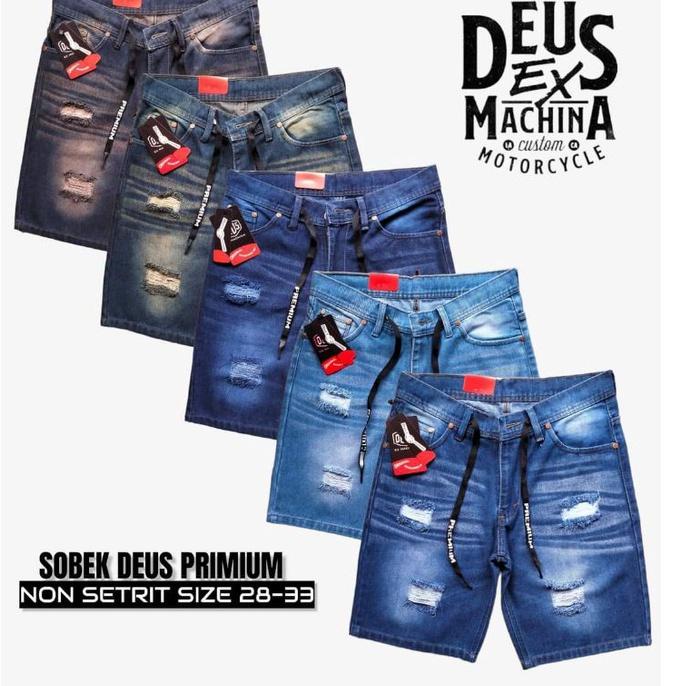 LANGSUNG ORDER CELANA PRIA PENDEK JEANS SOBEk ROBEK RIPPED DISTRO PRIA COWOK (BIGE SIZE) Celana Jean