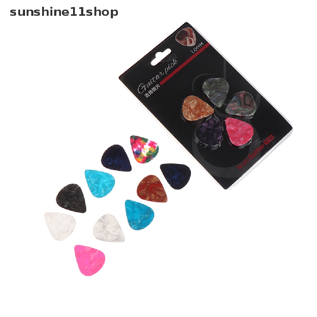 Sho 5pcs Guitar Picks Mediator Tebal 0.50 0.75 1MM - Warna Random Universal Untuk Semua Gitar N