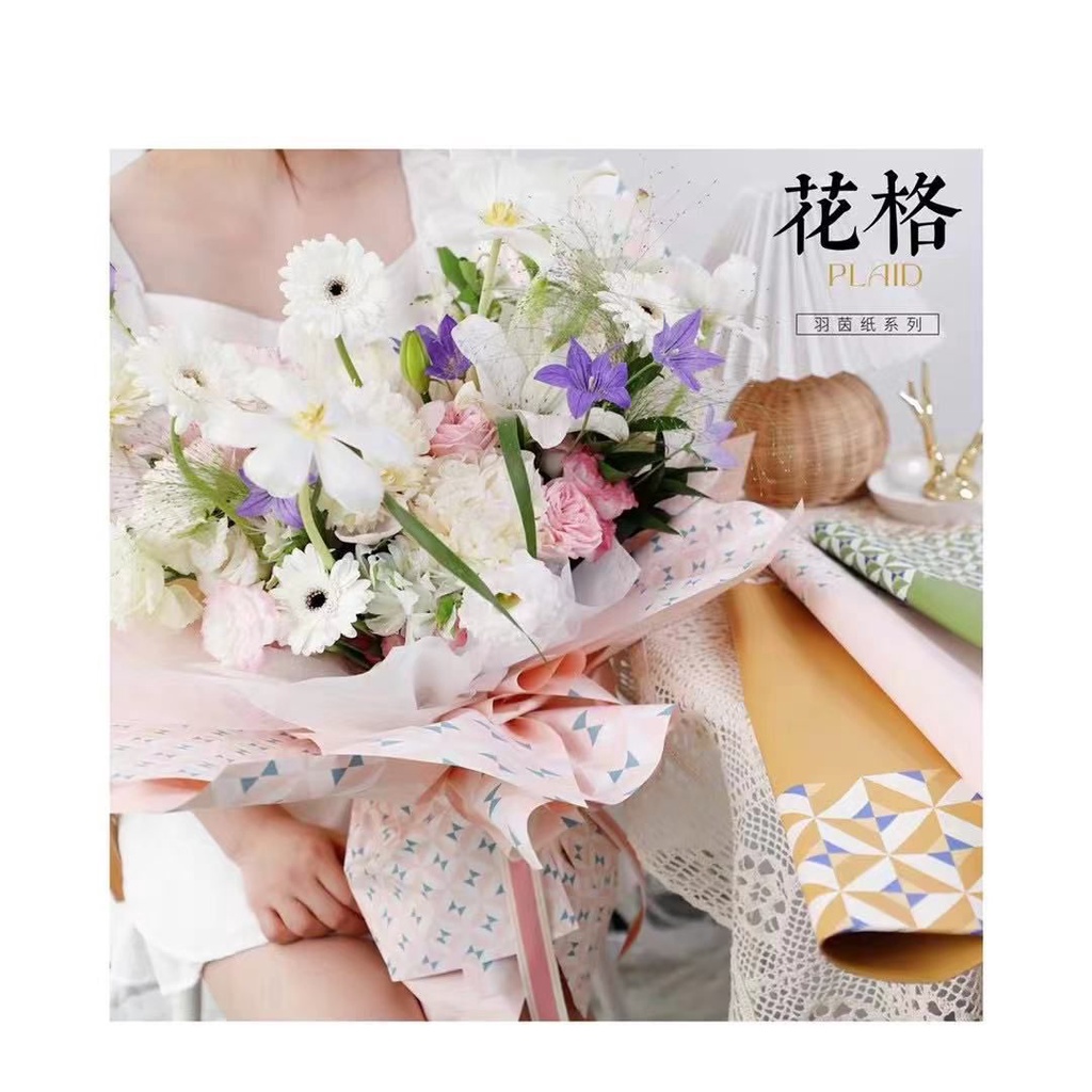 Flower Wrapping Paper Kertas Buket Bunga Polos dan motif Korea Cellophane Waterproof KB6167