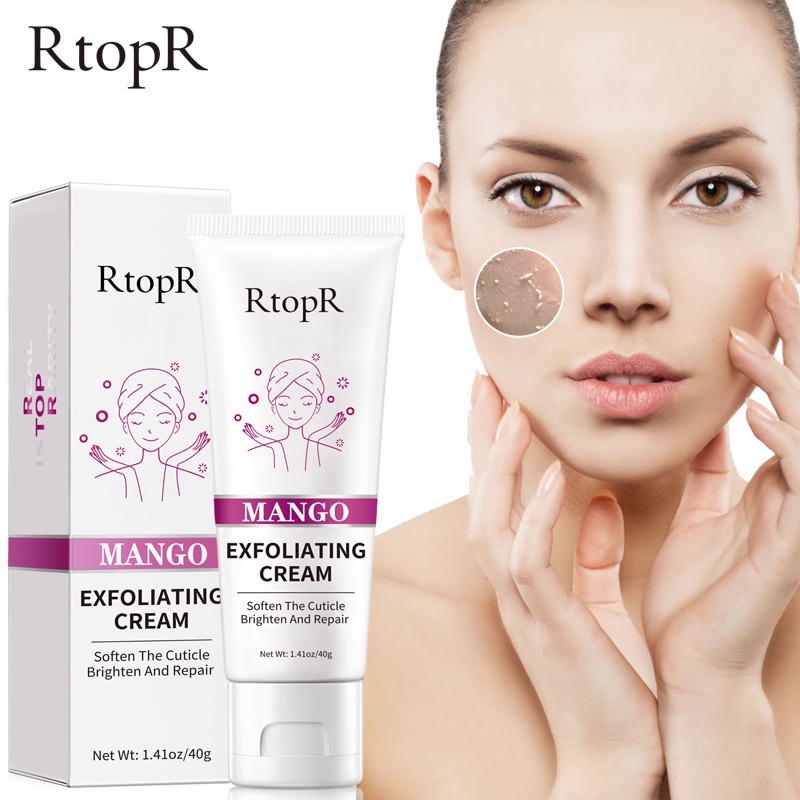 RtopR Mango Face Exfoliating Cream Peeling Gel 40Gr - Eksfoliasi Wajah Untuk Pemutih Pelembab Exfoliasi Komedo Pembersih Jerawat Perawatan