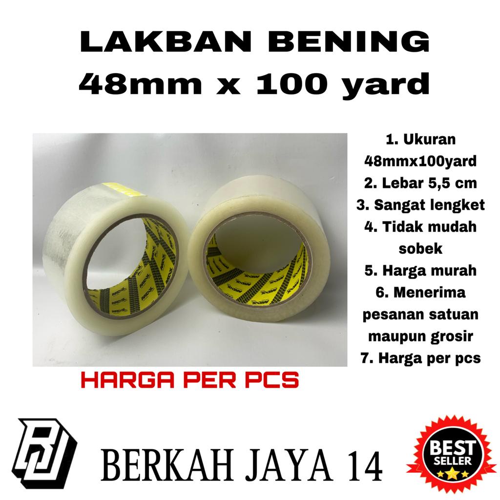 LAKBAN BENING 48MM 100 YARD BERKUALITAS DAN HARGA MURAH PROMO PRODUK TERLARIS