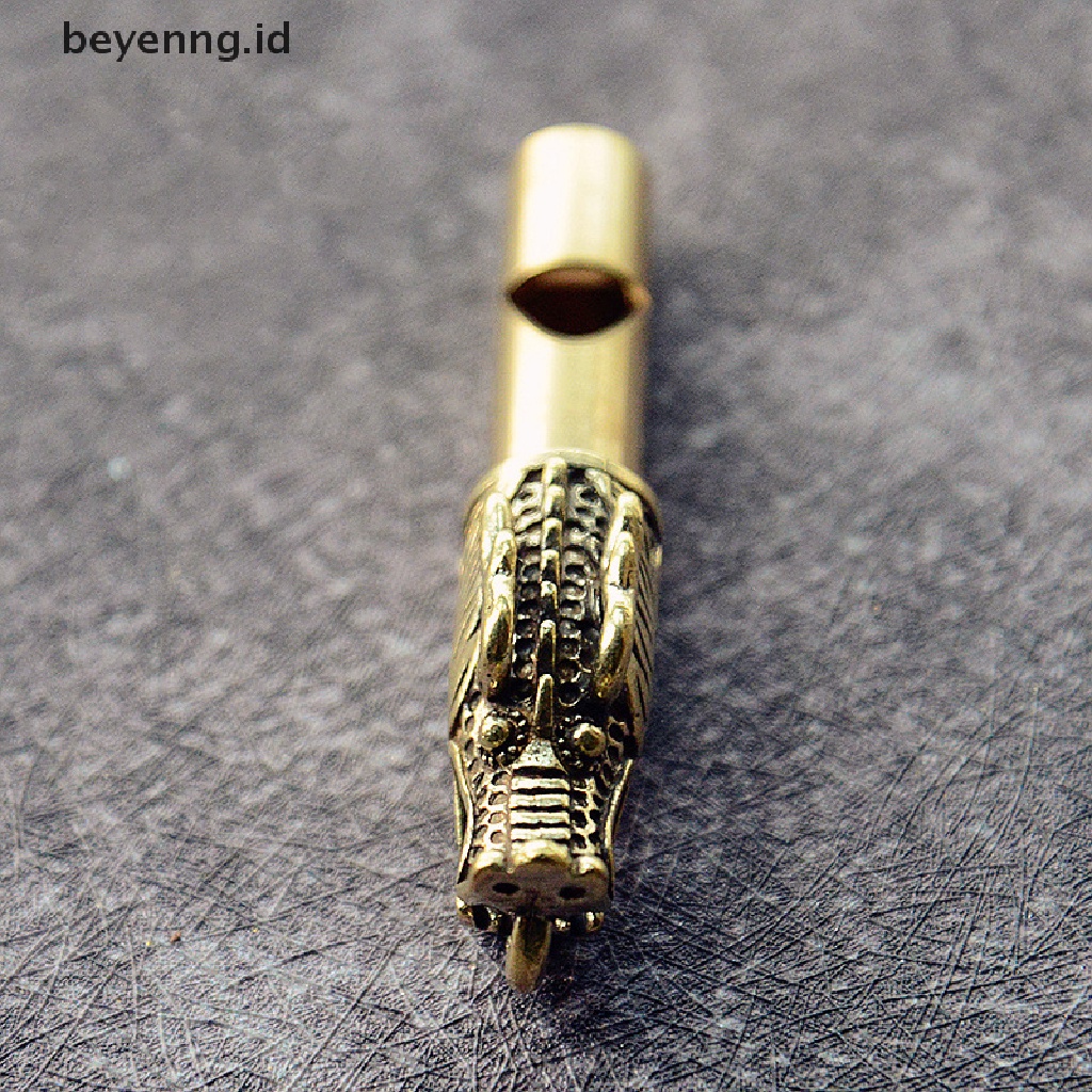 Beyen Handmade Kuningan Kepala Naga Peluit Kunci Mobil Rantai Liontin Alat Siul ID