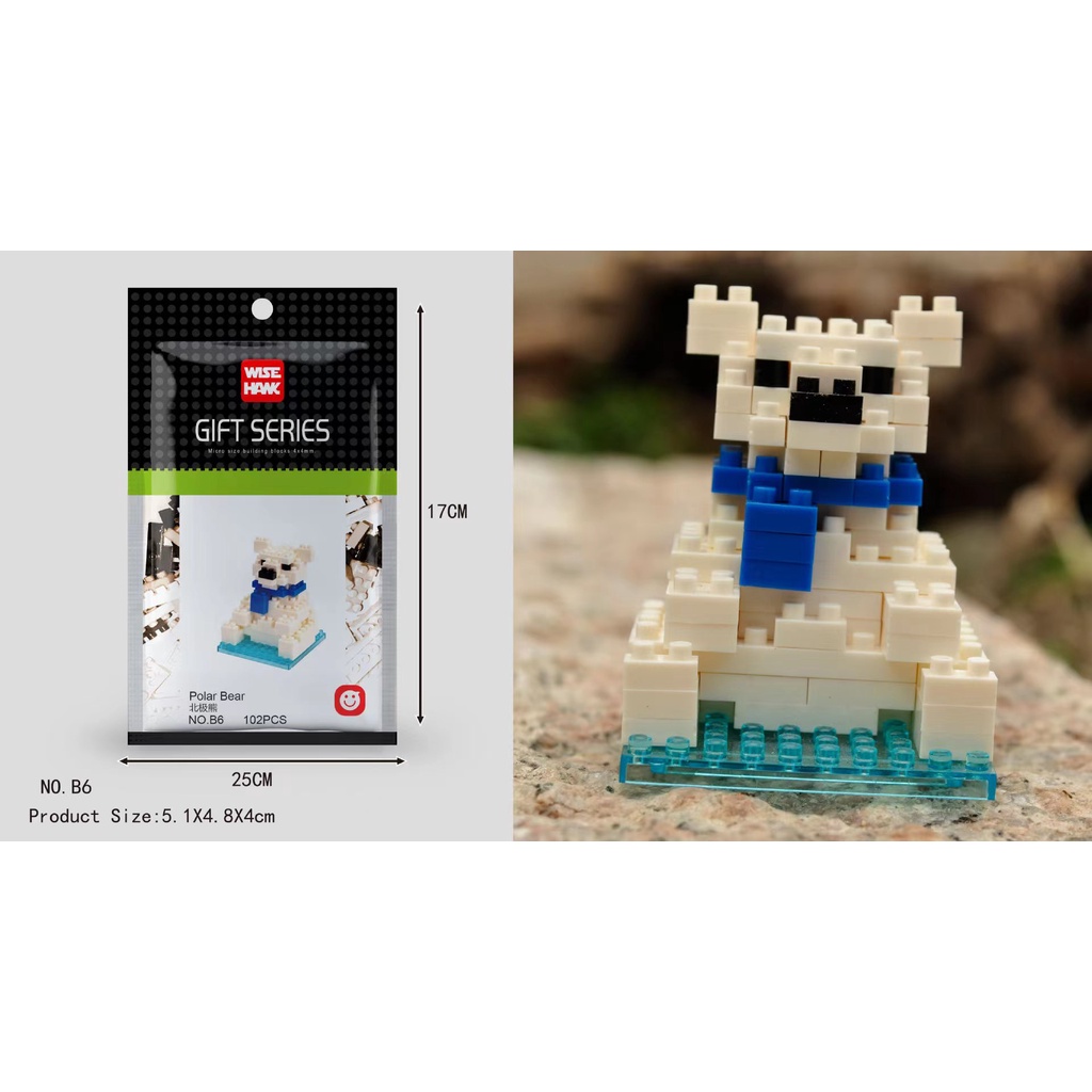 Mainan Pencerahan Anak-Anak Lego Blok Bangunan Kebun Binatang Hewan Kucing Anjing Panda NanoBlock Hadiah Edukasi Anak DIY Mainan