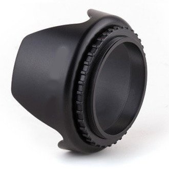 Lens Hood Screw Mount for Kamera DSLR 52mm - Black