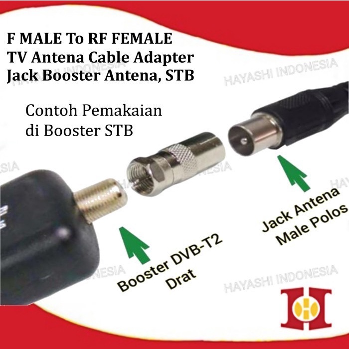 Konektor Jack Jek Antena TV PVC 5C STB Booster Penguat Sinyal Digital - 5pcs