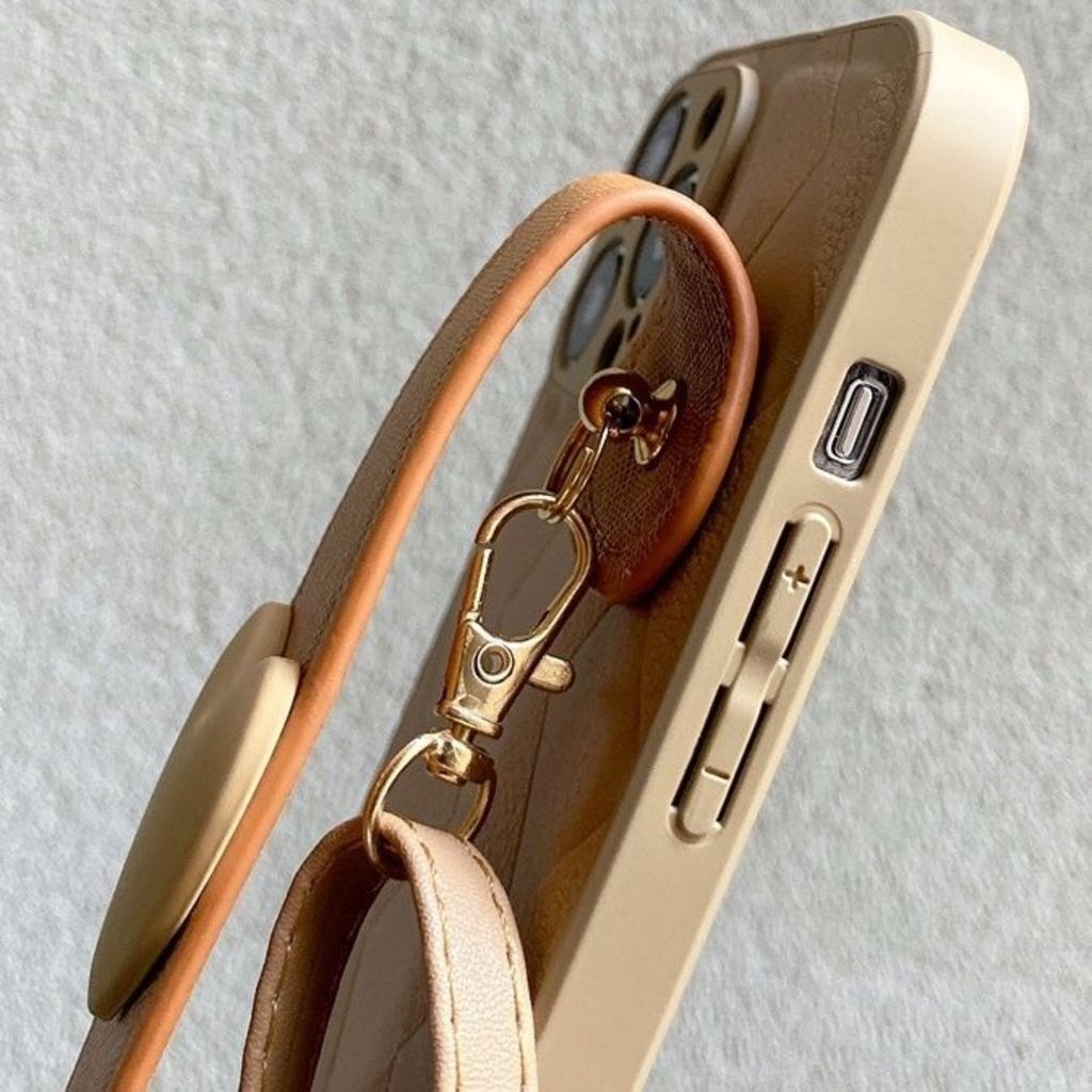 IPHONE Lingge Love Wrist Strap Desain Phone Case Kompatibel Dengan Iphone12 13 14 11 Pro Max X Xs Max Xr Nggfh