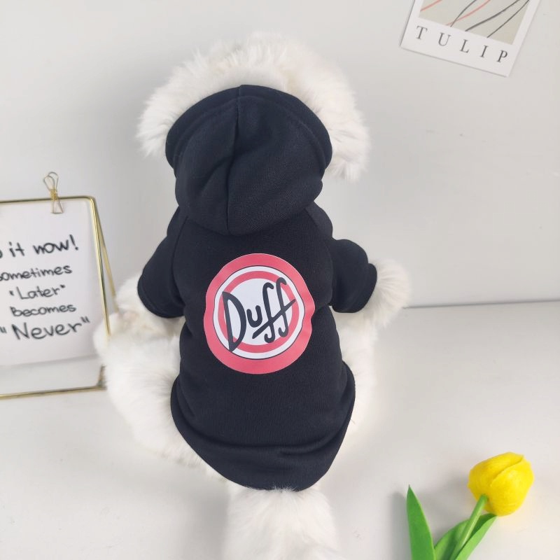 Sweater Cetak Pet Musim Gugur Dan Musim Dingin Hangat Baru Hitam Pakaian Anjing Kucing Hoodie