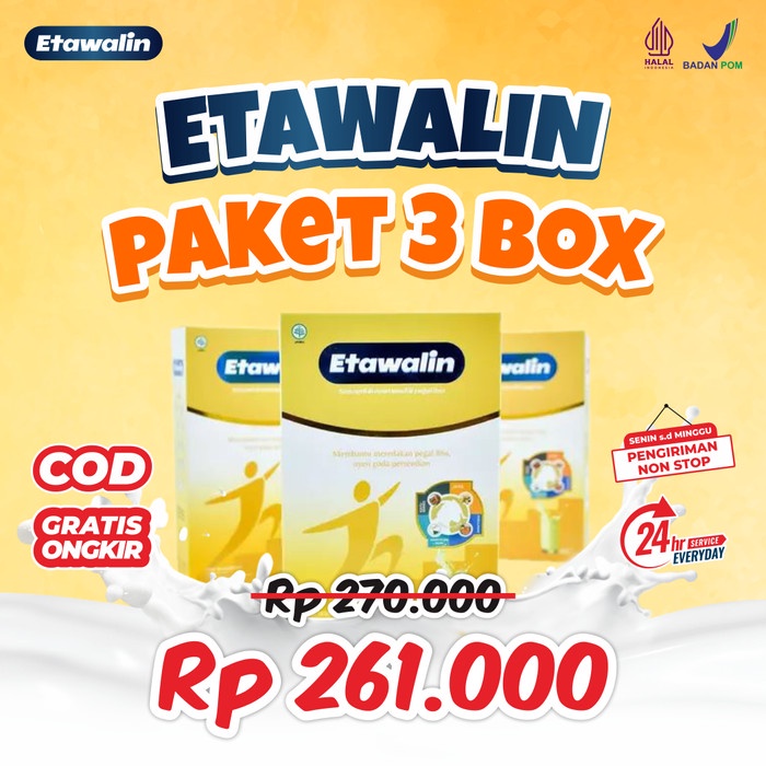 

[ COD ] Etawalin Paket 3 Box - Atasi Nyeri Sendi Asam Urat Original