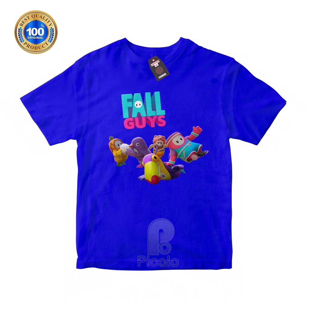 (FREE NAMA) BAJU KAOS ATASAN ANAK MOTIF GAME FALL GUYS UNISEX Bahan COTTUN