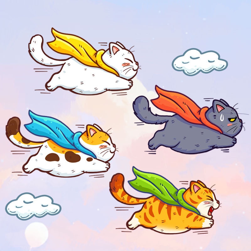 Kartun Stiker Styling Mobil/Kucing Terbang Lucu Decals Body Mobil Jendela Interior Dashboard Stiker Hias