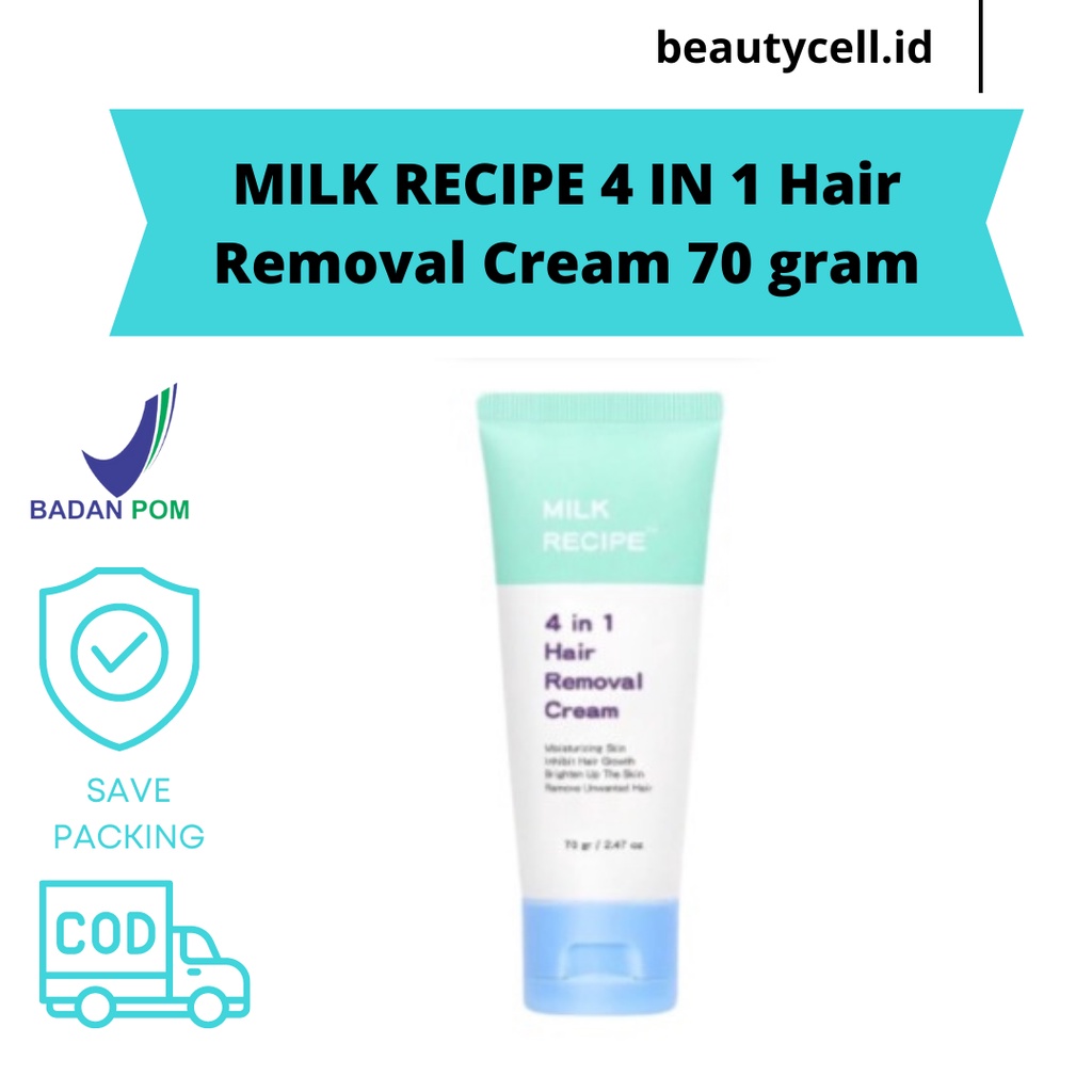 Milk Recipe 4 in 1 Hair Removal Cream Krim Penghilang Bulu Perontok