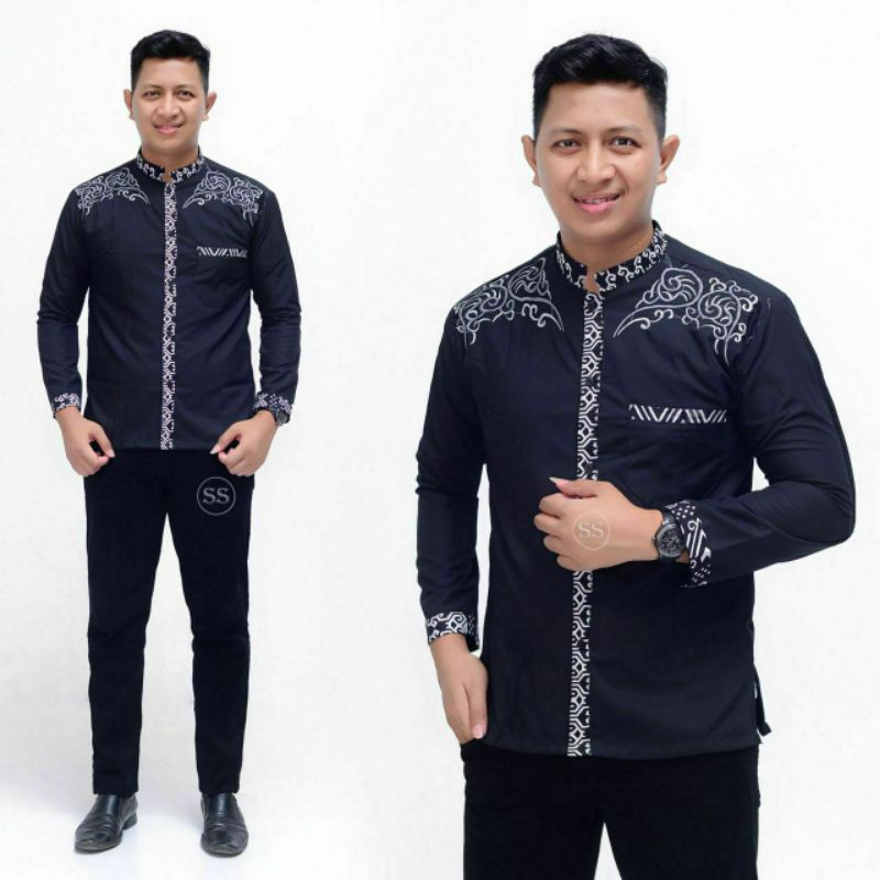 Baju Koko Pria Bordir Syubbanul Muslimin Koko Azzahir Koko Kurta Lengan Panjang