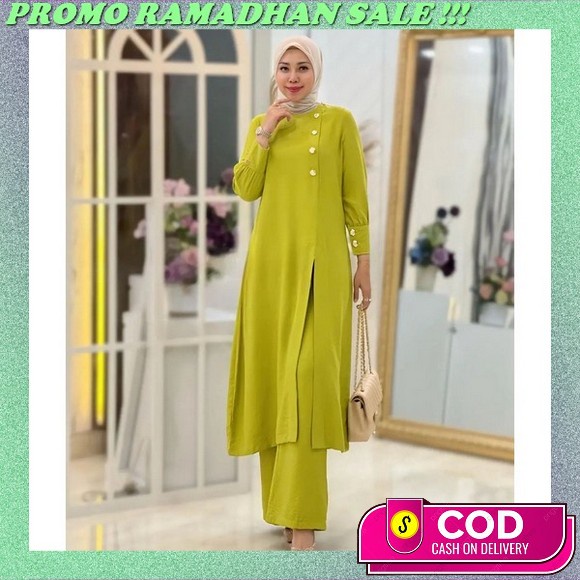 Stelan Sablon Over Size Celan Atasan Simple / Blouse Pants Set Cewek Kekinian / Set Celana Baju / Se