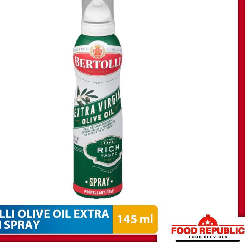 

♦ BERTOLLI EXTRA VIRGIN OLIVE OIL SPRAY 145 ML - MINYAK ZAITUN HALAL ♦