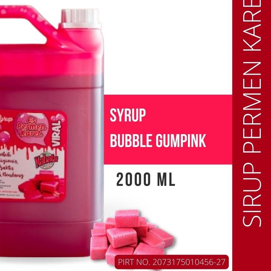 

♗ Sirup Permen Karet Viral Surabaya 2 liter / Bubble Gum Pink Syrup 2000 ml ➬