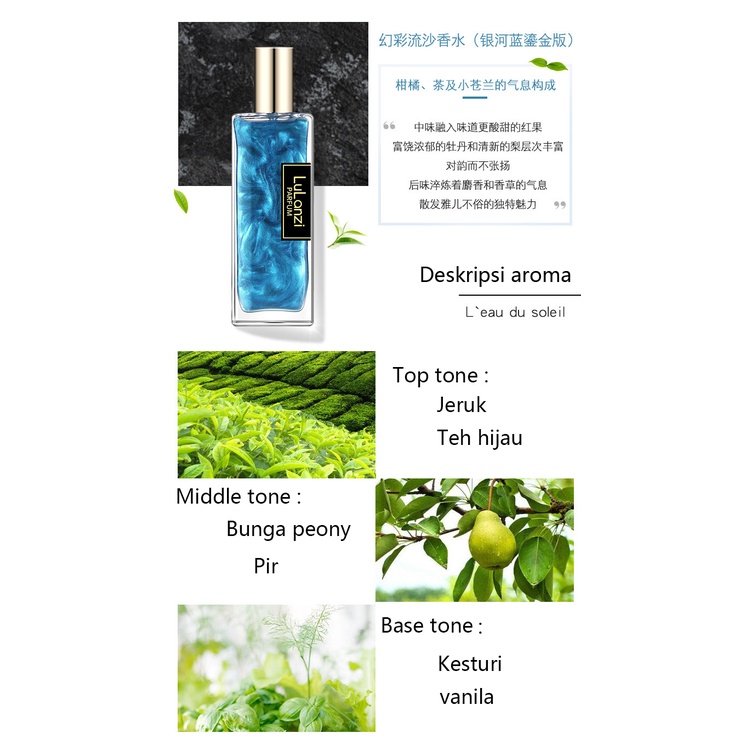 LULANZI PARFUM Perfume Parfum Wanita 50ML [COD] /Gilt Tekstur Pasir Hisap/Wangi bunga dan buah Aromanya ringan Aroma tahan lama