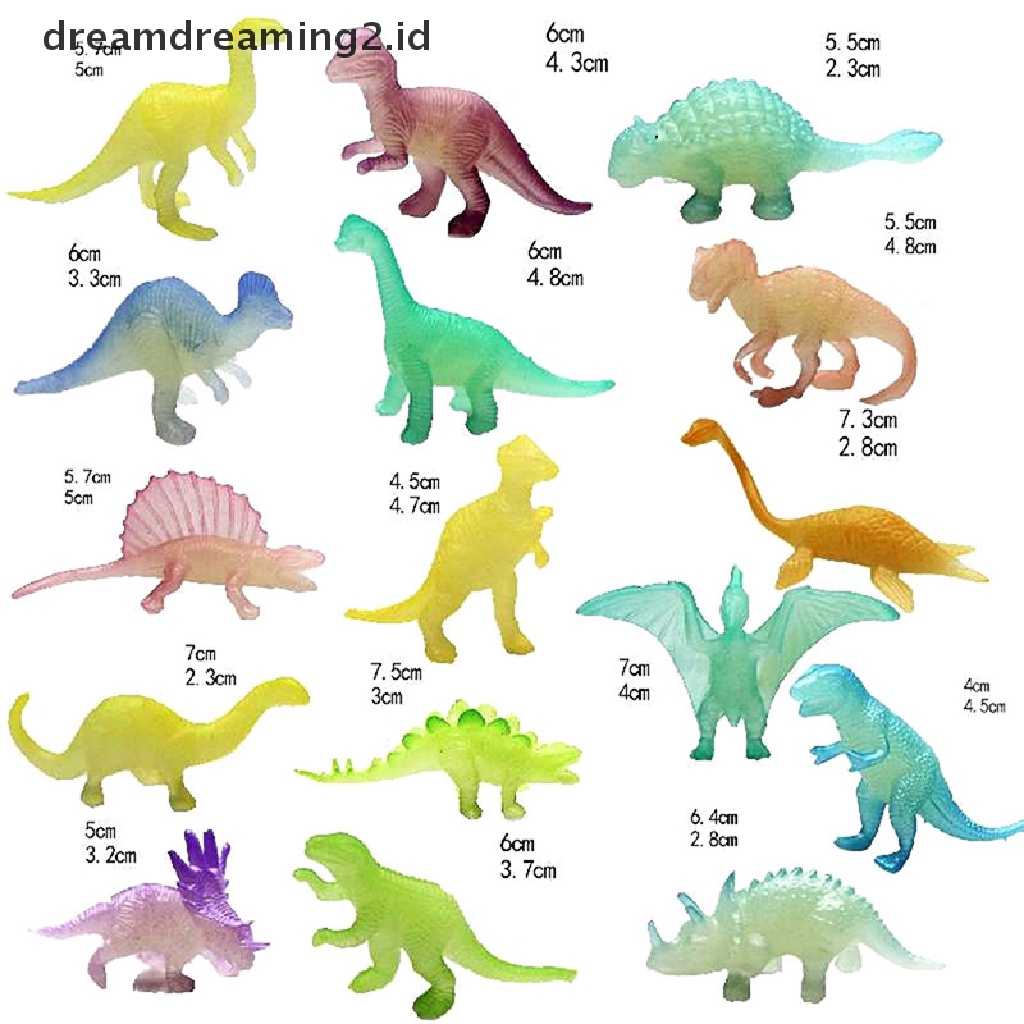 16pcs/set Luminous Noctilucent Dinosaur Toys Glow In The Dark Dinosaurs