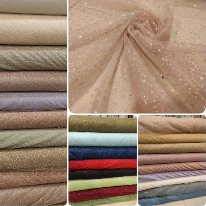 Import ✨Terbaik✨ Kain Tile Tulle Crush Snow Glitter Zuhair Sparkle Sugar Candy murah