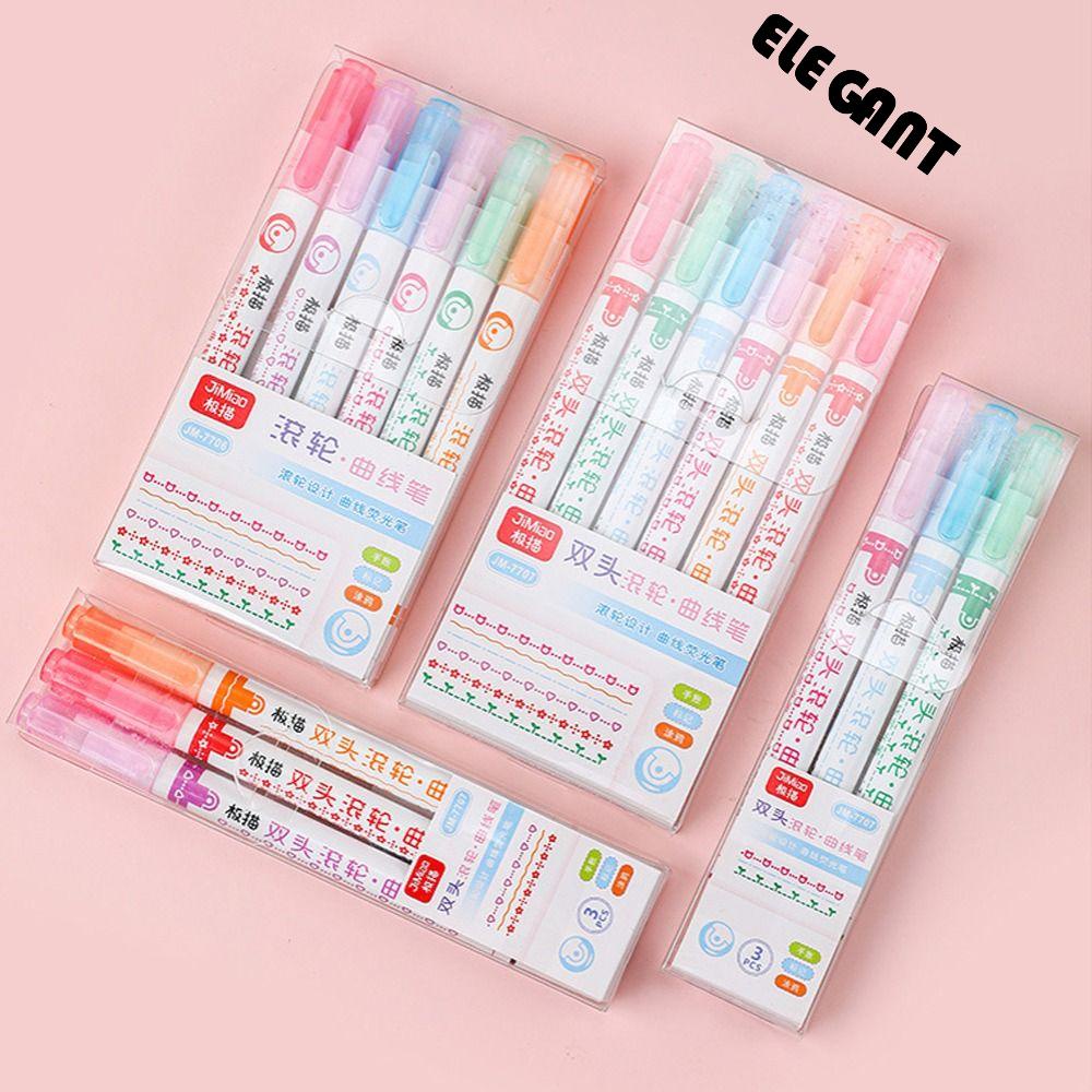 [Elegan] Pulpen Stabilo 6 Pcs/Set Hadiah Untuk Anak Warna-Warni Alat Tulis Kantor Graffiti Marker Pen Set Bunga Roller Tip Garis Berbentuk Hati Roller Tip Pulpen Neon