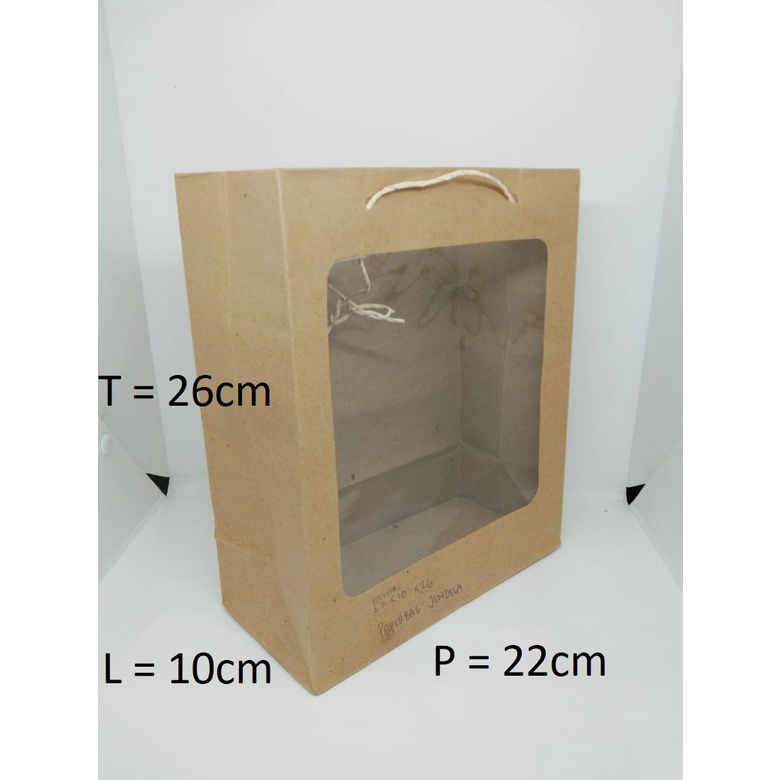 

PAPERBAG JENDELA 22X10X26 CM 10pcs COKLAT TALI