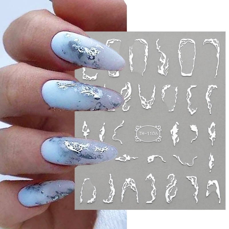 1 Pc 3D Metalik Perak Golden Wavy Line Nail Stiker Lurus Melengkung Garis Perekat Diri Manicure Slider Diy Nail Art Dekorasi