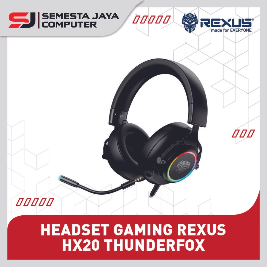 Headset Rexus HX20 Thundervox Stream RGB 7.1 virtual surround USB