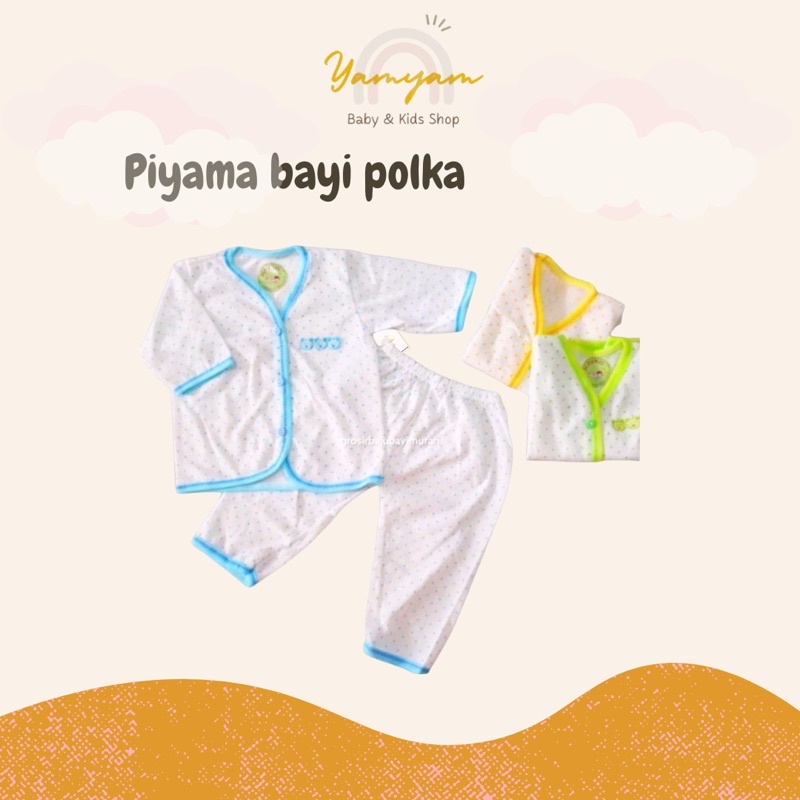 piyama bayi piyama newborn piyama polkadot