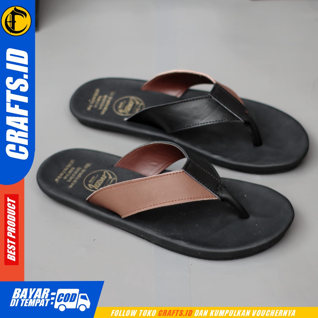 Sandal Jepit Pria Kulit Asli CRAFTS JAVIT