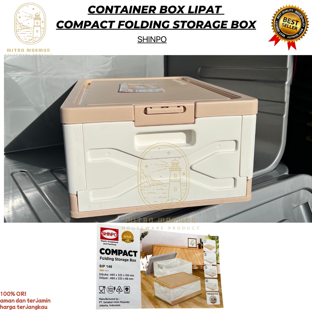 SALE!! CONTAINER BOX LIPAT SHINPO / KONTAINER BOX MINIMALIS / COMPACT FOLDING STORAGE BOX SIP-148