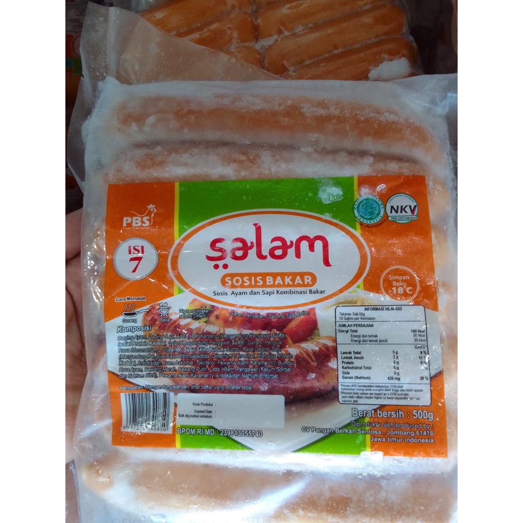 

Salam sosis bakar /sosis bakar Ayam dan Sapi Kombinasi 500 Gram