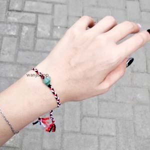 Gelang Tridatu Bali Kepang manik batu giok Adjustable, Tahan Air Dan Tidak Luntur