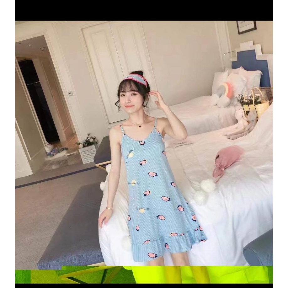 KAWAI BAJU TIDUR DASTER DRESS CUP BRA SIZE M - XXL MURAH IMPORT FREE PENUTUP MATA