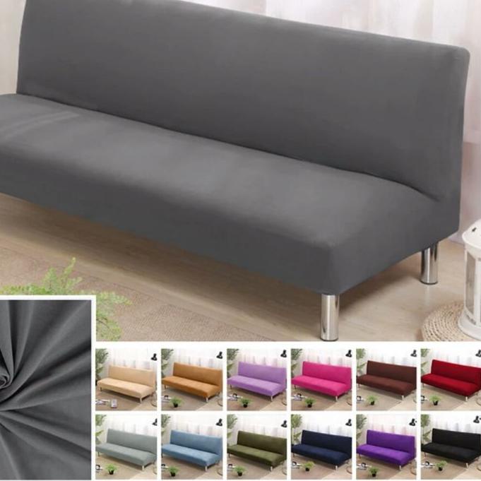 ♥ cover sofa bed elastis sarung sofa bed polos ➻