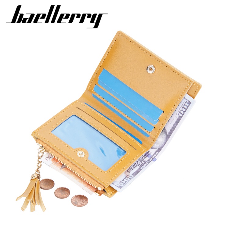 Baellerry Dompet Wanita Pendek Lipat Kartu Card Holder Kulit Premium BLY065