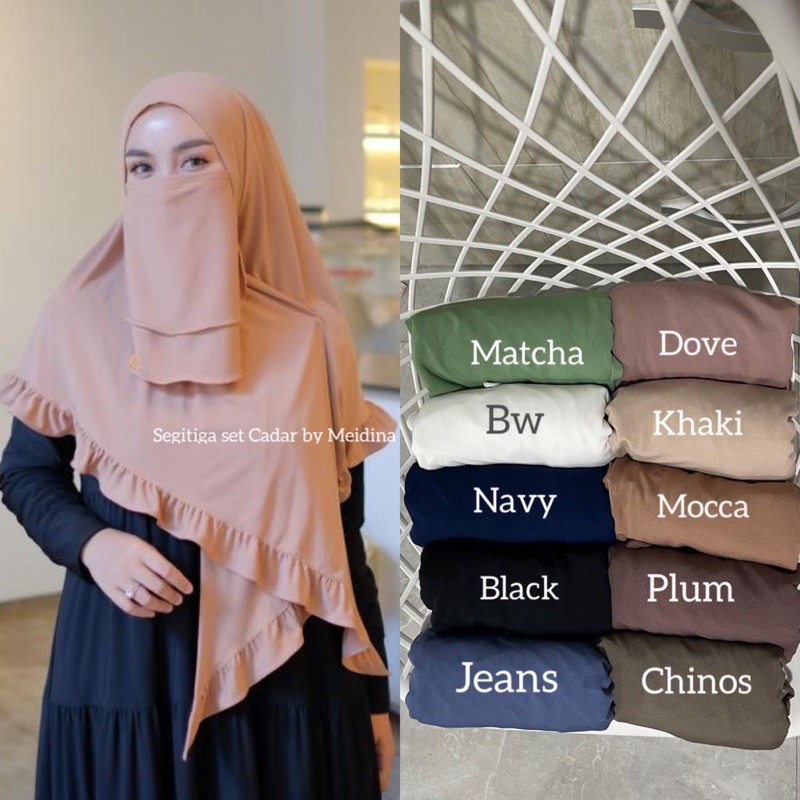 Jilbab Hijab Kerudung Bergo Instan French Khimar Cadar Tali Aminah Niqab Syari Standar