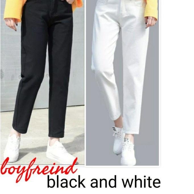 Termurah Boyfriend Jeans Putih 27-40 / Boyfriend Jeans Hitam / Boyfriend Jeans Jumbo 
