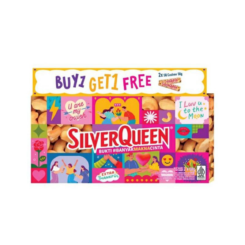 

SilverQueen Chocolate Cashew 58g Buy 1 get 1 FREE Beli 1 GRATIS 1 Limited Edition Valentine Days