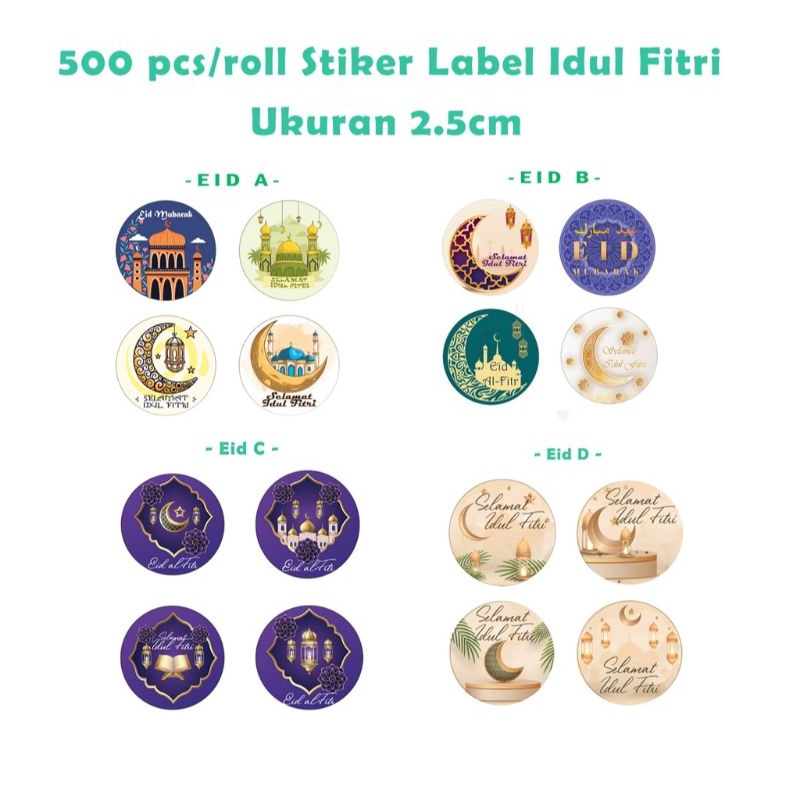 STICKER ROLL EDISI LEBARAN ISI 500 PCS