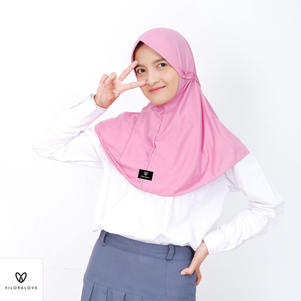 WARNA BARU 2 VILORALOVE JILBAB KERUDUNG SEKOLAH SERUT PREMIUM