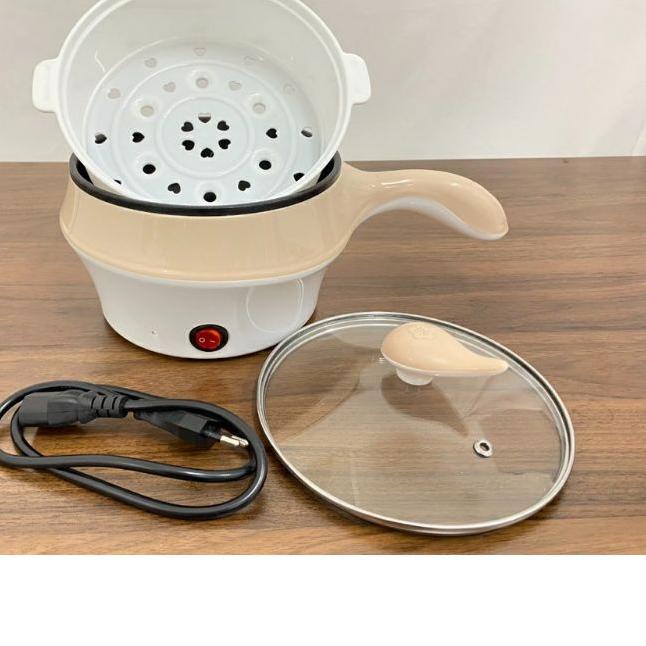 ℮ (TEFLON) PANCI LISTRIK SERBAGUNA + STEAMER KUKUS ◌