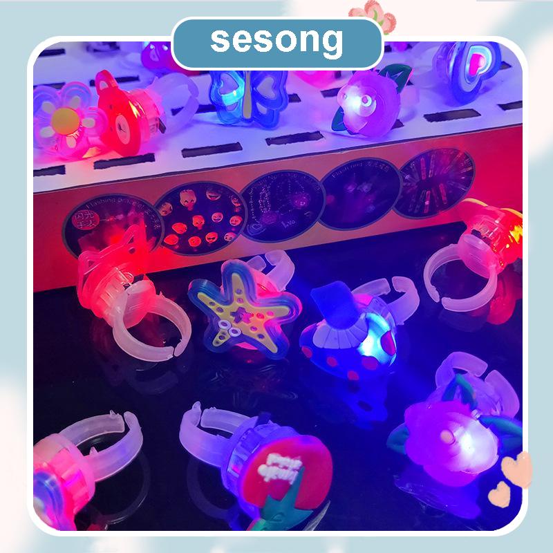 1pc Cincin LED Kartun Karet lembut Soft Glowing Finger Cincin Lamp SS