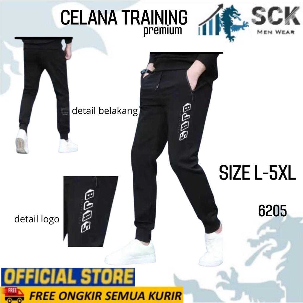 Celana Panjang Training Jogger HD 6203 6205 6206 6208 6210 6211 6216 Bawah Tanpa Kerut / Celana Olahraga Jogging - sckmenwear GROSIR