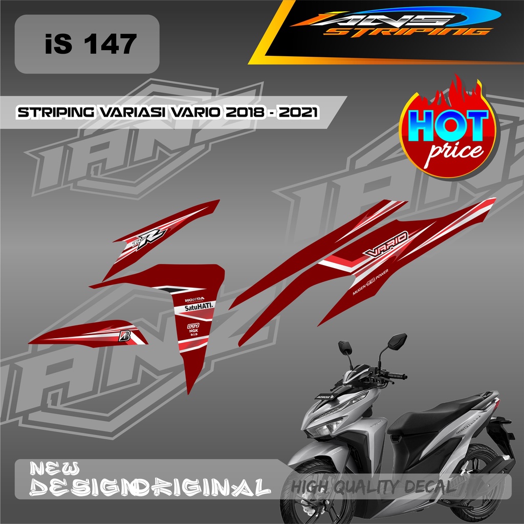 DECAL VARIO STRIPING 110 OLD / HONDA VARIO LIST DECAL BODY SEMI FULL / STIKER KERETA VARIO TECHNO IS147