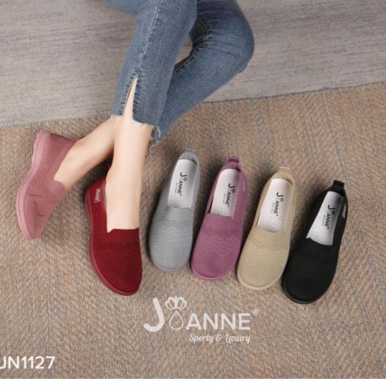 Paling Diminati [JOANNE] Flyknit Flat shoes Sepatu Wanita Import JN1127