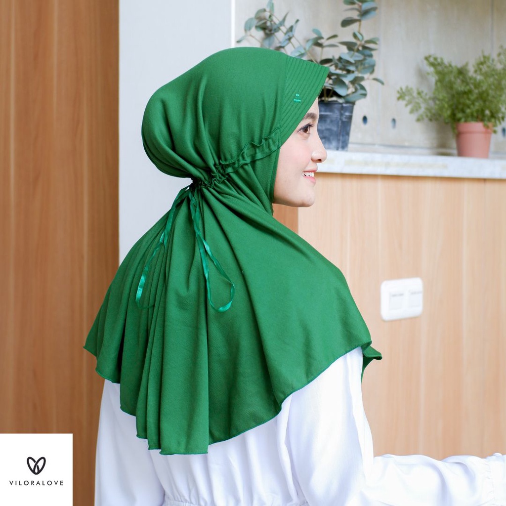 JILBAB ANAK VILORALOVE WARNA HIJAU TUA TK