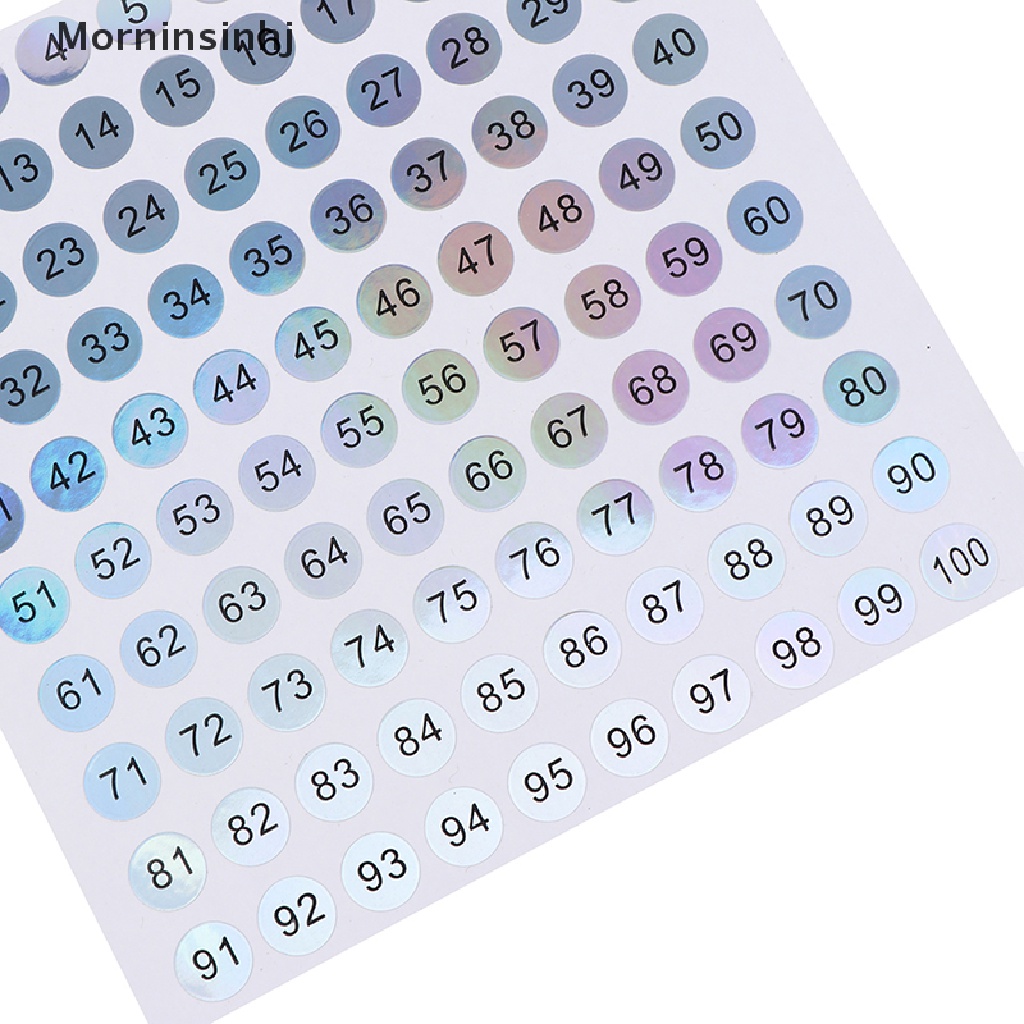 Mornin Waterproof Nomor 1-300 Label Laser Stiker Kutek Lip Number Tag id