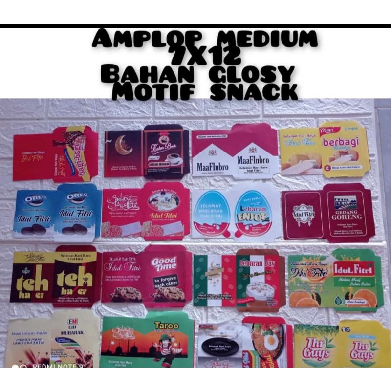 

AMPLOP LEBARAN 500 lembar MOTIF SNACK BANK KEKINIAN ANGPAO VIRAL