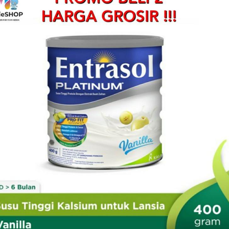 

▲ Entrasol Platinum 400 gram Vanila Coklat Susu Lansia ❃